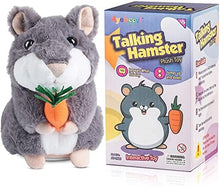 Load image into Gallery viewer, Ayeboovi Talking Hamster Repeats What You Say, Interactive Toy for 2 3 4 5 Year Old Girls Boys - Light Gray