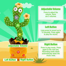 Load image into Gallery viewer, Ayeboovi Dancing Talking Cactus Baby Toy, Mimicking Recording Toy Repeats What You Say (Volume Adjustable Flowering Cactus) - Image 6