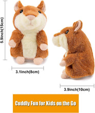 Load image into Gallery viewer, Ayeboovi Toddler Toys - Talking Hamster in Brown and Light Grey - Interactive Plush for Babies and Kids - Birthday Easter Gift for 2 3 4 5 6 Year Old Boys and Girls - Image 6