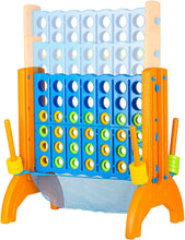 Load image into Gallery viewer, Giant 4-in-A-Row, Jumbo Connect Game with Adjustable Height, Yard Game for Kids and Adults, 4-to-Score Family Game with Mesh Pocket