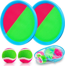 Load image into Gallery viewer, Ayeboovi Toss and Catch Ball Game Outdoor Beach Pool Kids Toys Outside Lawn Yard Games (2 Paddles 2 Balls)