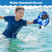 Load image into Gallery viewer, Ayeboovi Water Baseball Gloves Bouncing Ball Set for Beach Toys Pool Games,2 Baseball Style Glove for Catch Skipping Ball, Birthday Gift for Boy Girl Kid Age 8-12 & Adult Teen, Blue - Image 2