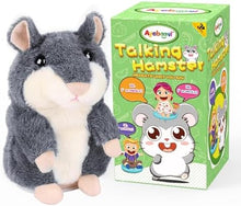 Load image into Gallery viewer, Ayeboovi Kids Toys Talking Hamster Repeats What You Say, Interactive Plush Toy for 2-5 Year Old Boys Girls - Gray
