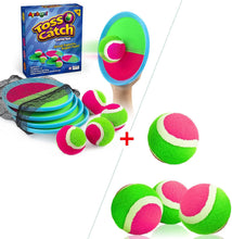 Load image into Gallery viewer, Ayeboovi Sticky Toss and Catch Ball Set Kids Toys Outdoor Toys Yard Games Camping Games for Kids with 4 Paddles and 8 Balls
