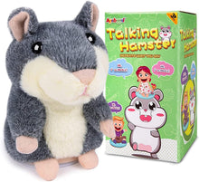 Load image into Gallery viewer, Ayeboovi Toddler Toys - Talking Hamsters in Brown and Grey- Repeats Your Words, for Toddlers, Interactive Plush for Boys and Girls Ages 3+, Ideal GIF for Birthdays, Halloween, Christmas - Image 4
