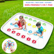 Load image into Gallery viewer, Ayeboovi Twist Splash Game – Water Toys Summer Outdoor Games 71&#39;&#39; Backyard Fountain Play Mat Sprinkler for Kids and Family
